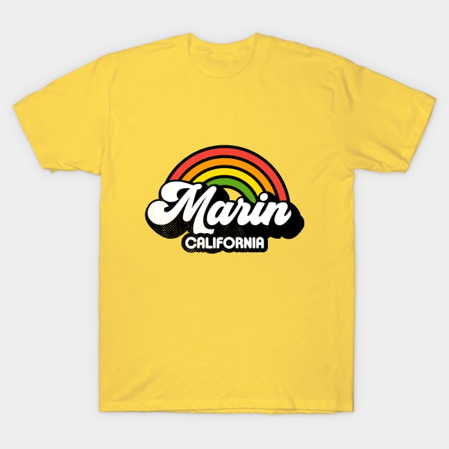 Groovy Rainbow Marin California T-Shirt by rojakdesigns